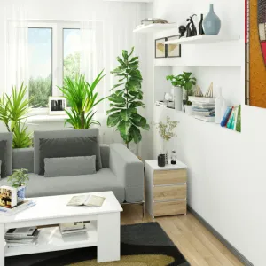 Ak furniture Komoda CL3 40 cm bílá/dub sonoma