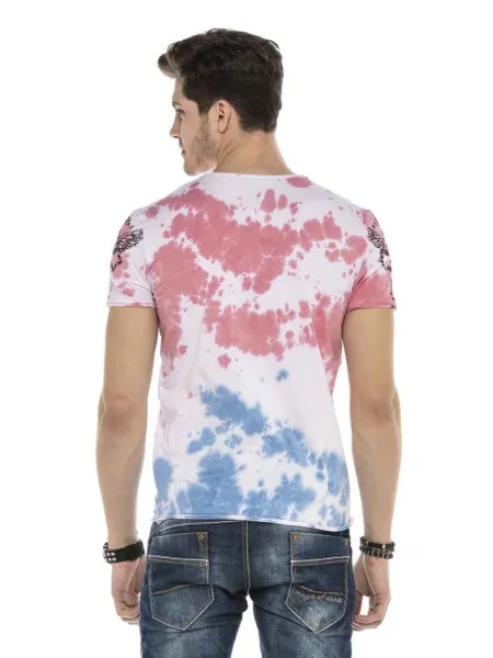 Pánske tričko CIPO & BAXX CT558 BLUE-PINK Farba: Modrá, Konfekčná veľkosť: XXL