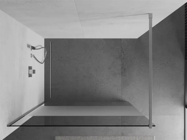 MEXEN/S - KIOTO Sprchová zástena WALK-IN 100x200 cm 8 mm, chróm, Transparent/matné sklo 800-100-101-01-35