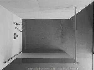 MEXEN/S - KIOTO Sprchová zástena WALK-IN 100x200 cm 8 mm, chróm, Transparent/matné sklo 800-100-101-01-35