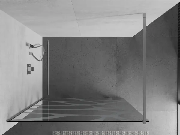 MEXEN/S - KIOTO Sprchová zástena WALK-IN 80x200 cm 8 mm, chróm, biely vzor 800-080-101-01-97
