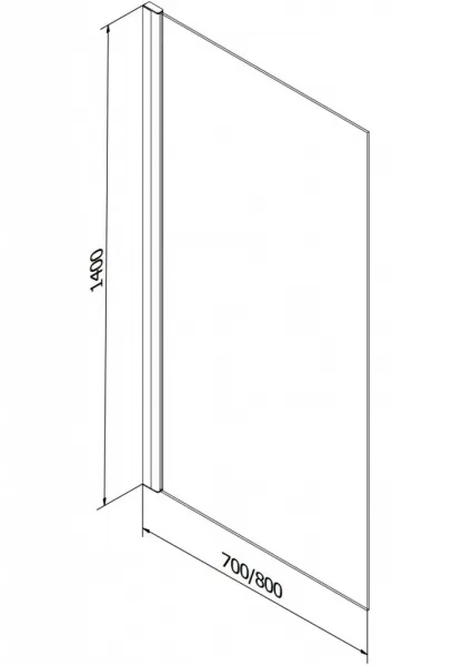 MEXEN - Alex vaňová zástena 1-wing 80x140, čierna vzor fix 893-080-000-70-70