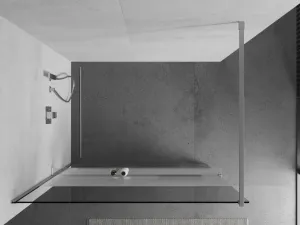 MEXEN/S - KIOTO Sprchová zástena WALK-IN s poličkou a držiakom uterákov 70 x 200, transparent/matné sklo 8 mm, chróm 800-070-121-01-35