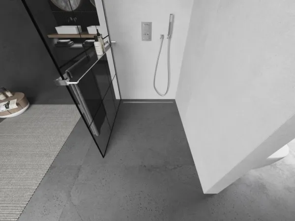 MEXEN/S - KIOTO Sprchová zástena WALK-IN s poličkou a držiakom uterákov 100 x 200, transparent/čierna 8 mm, chróm 800-100-121-01-77