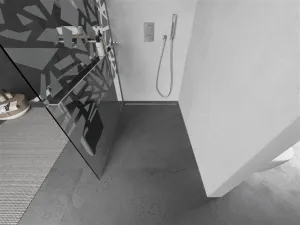 MEXEN/S - KIOTO Sprchová zástena WALK-IN s poličkou a držiakom uterákov 90 x 200, transparent/biely dekor 8 mm, chróm 800-090-121-01-85