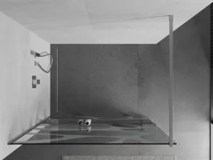 MEXEN/S - KIOTO Sprchová zástena WALK-IN s poličkou a držiakom uterákov 80 x 200, biely dekor 8 mm, chróm 800-080-121-01-97