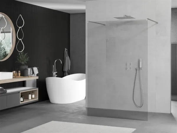 MEXEN/S - Kioto Sprchová zástena WALK-IN voľne stojaca 115 x 200, transparent 8 mm, chróm 800-115-002-01-00