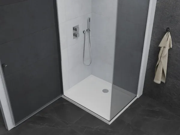 MEXEN/S - Pretória sprchovací kút 80x70, grafit, chróm + sprchová vanička vrátane sifónu 852-080-070-01-40-4010