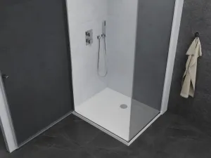 MEXEN/S - Pretória sprchovací kút 80x70, grafit, chróm + sprchová vanička vrátane sifónu 852-080-070-01-40-4010