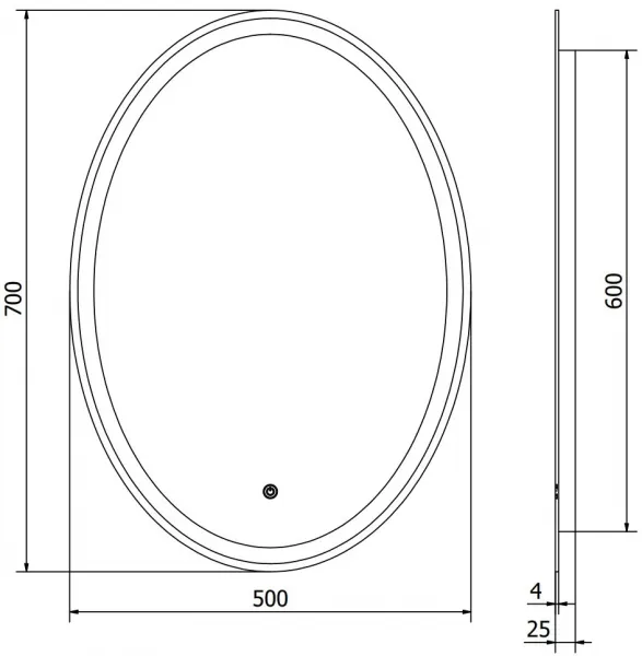 MEXEN - Elz zrkadlo s osvetlením 50 x 70, LED 6000K, 9802-050-070-611-00