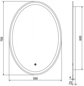 MEXEN - Elz zrkadlo s osvetlením 50 x 70, LED 6000K, 9802-050-070-611-00