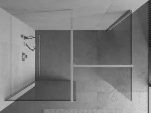 MEXEN/S - Kioto Sprchová zástena Walk-in 100 x 75, transparent, chróm 800-100-202-01-00-075