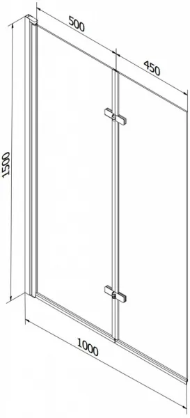 MEXEN - Castor vaňová zástena 2-krídlo 100x150, dekor, zlato 892-100-002-50-30