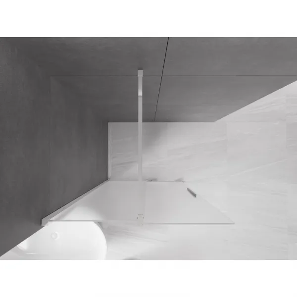 MEXEN/S - Velar Sprchová zástena posuvná Walk-in 80 x 200, dekor 8 mm, chróm 871-080-000-33-01