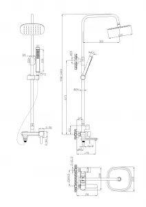 INVENA - Sprchový stĺp GLAMOUR, meď AU-05-B14-V