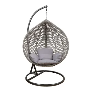 Skladacie závesné hojdacie kreslo Houseland Bliss XL sivé