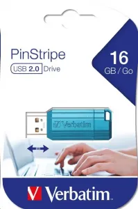Verbatim 49068 Flash Disk Hi-Speed Store 'n' Go, 16GB, Pinstripe, USB 2.0, Caribbean modrý