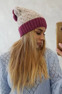 Kesi Čapica s fleece Bibiana K264 čierna + béžová