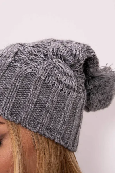 Kesi Čapica s fleece Paryż K213 svetlo šedá