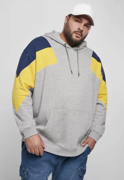 Oversize 3-Tone Hoody Grey/Honey/Navy Blue
