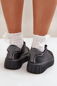 PE1 Dámske Tenisky S Kvetmi Čierne Grelesi