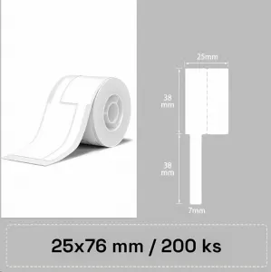 Niimbot štítky na káble T 1EA01768601, 25x76mm 200ks Biele pre B21, B21S, B3, B1S