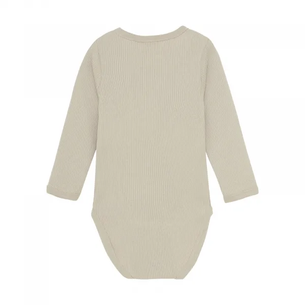 Minymo - Body LS Rib, bežové Veľkosť: 80