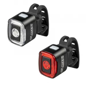 Svetlo na bicykel FORCE FLEA 200 LM, USB front - rear