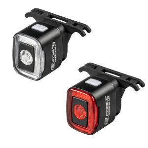 Svetlo na bicykel FORCE FLEA 200 LM, USB front - rear