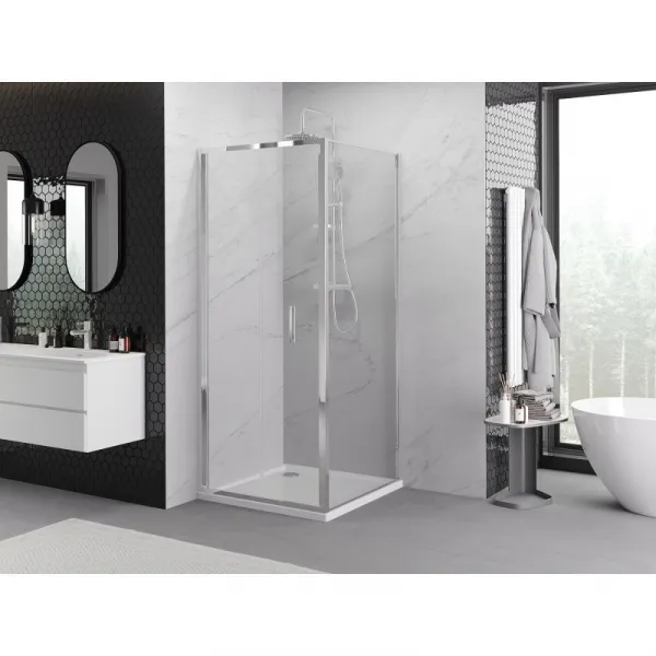 MEXEN/S - Exo sprchovací kút skladacie dvere 70 x 70, transparent, chróm 816-070-070-01-00