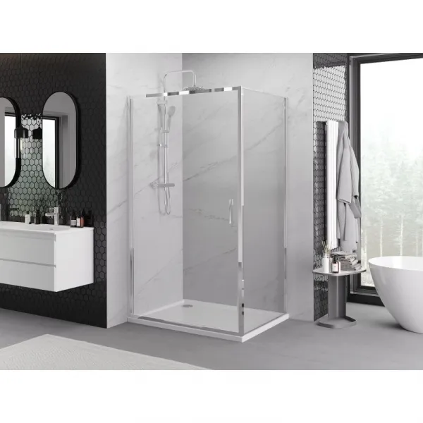 MEXEN/S - Exo sprchovací kút dvere krídlové 80 x 70, transparent, chróm 817-080-070-01-00