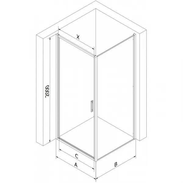 MEXEN/S - Exo sprchovací kút dvere krídlové 100 x 70, transparent, chróm 817-100-070-01-00