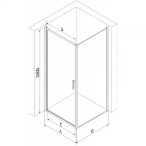 MEXEN/S - Exo sprchovací kút dvere krídlové 100 x 70, transparent, chróm 817-100-070-01-00