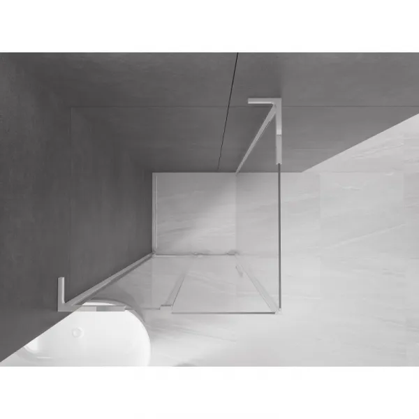 MEXEN/S - Velar L sprchovací kút, posuvné dvere 100 x 100, transparent, chróm 871-100-100-03-01