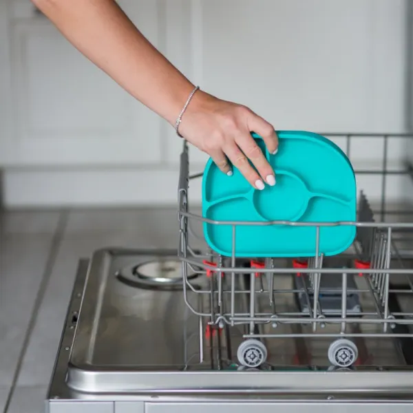 BBLÜV Yümi delený tanier Aqua 1 ks