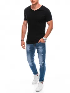 Pánske tričko s krátkym rukávom s v-výstrihom EDOTI T-shirt EM-TSBS-0101 V-1 black