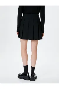Koton Mini Thick Pleated Skirt Belt Detailed Comfortable Fit