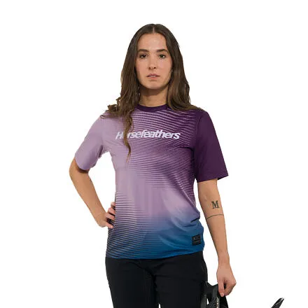 HORSEFEATHERS Dámsky bike dres Quantum - iris fade out PINK velikost M