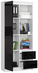 Ak furniture Skriňa Rexa 80 cm biela/čierna