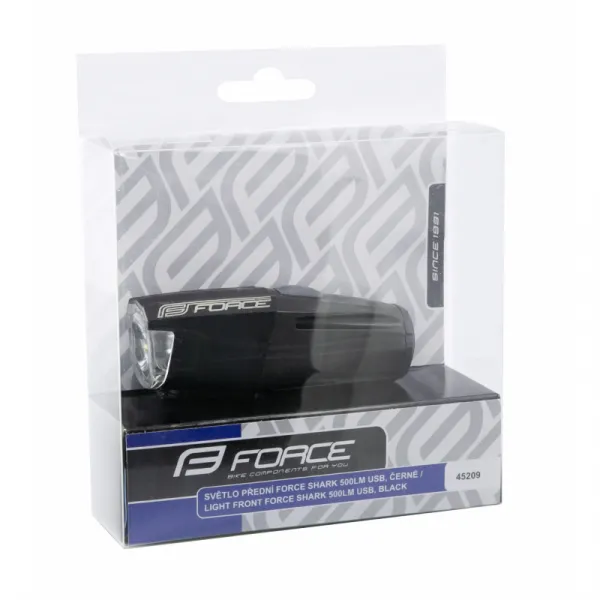 Svetlo na bicykel FORCE SHARK 500LM USB