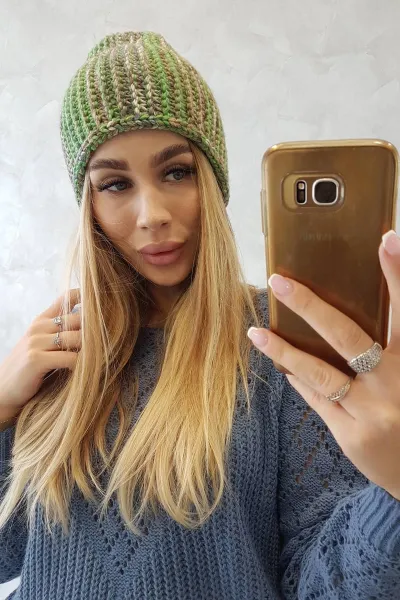 Kesi Čapica s fleece Zoja K306 ecru + béžová