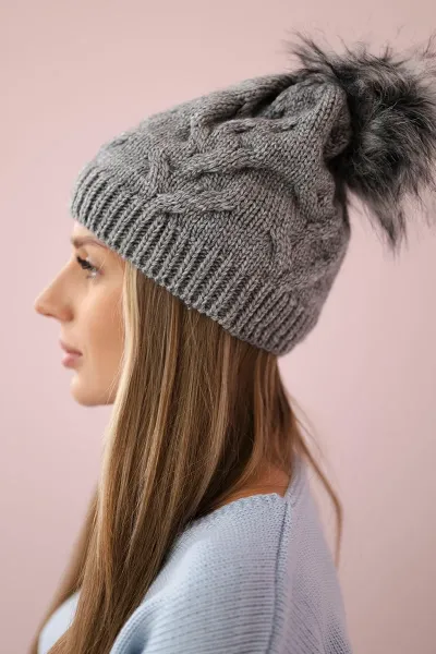 Kesi Čapica s fleece Ela K242 svetlo šedá