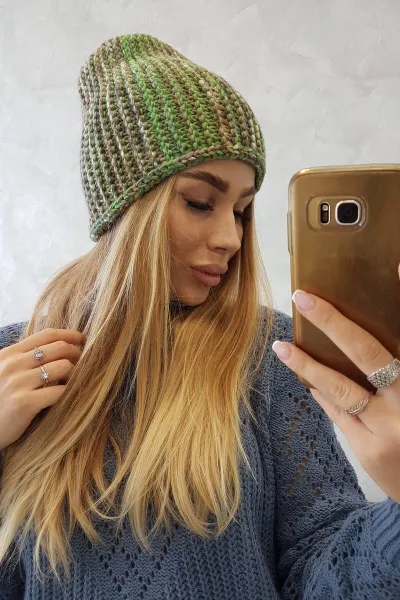 Kesi Čapica s fleece Zoja K306 ecru + béžová