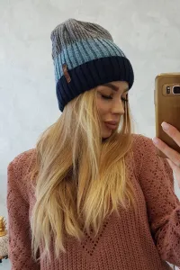 Kesi Čapica s fleece Bojana K265 námornícka modrá+tyrkysová+tmavošedá