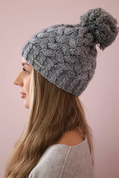 Kesi Čapica s fleece Waleria K307 svetlo sivá