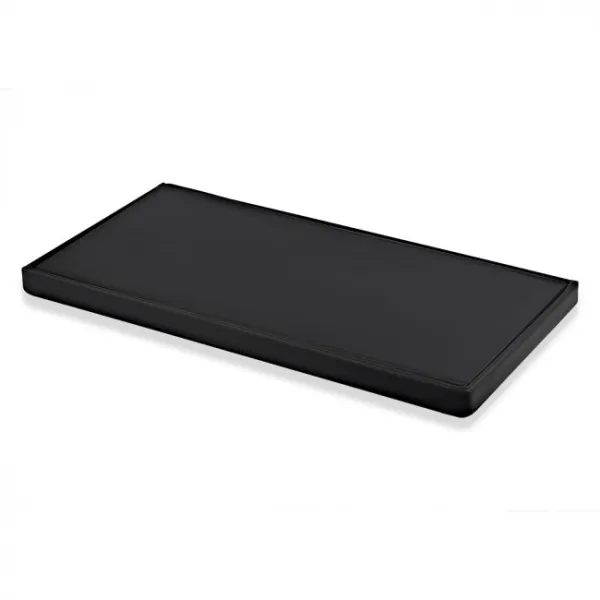 XXL skladací puf s gombíkmi - 80x40x40cm ekokoža čierna 9999