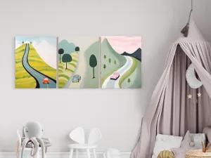 Benlemi Obraz na plátne na stenu do detskej izby JAZDA KRAJINOU Zvoľte rozmer: 75 x 100 cm