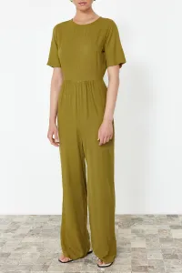 Trendyol Khaki Patterned Viscose Maxi Woven Jumpsuit