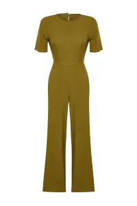Trendyol Khaki Patterned Viscose Maxi Woven Jumpsuit