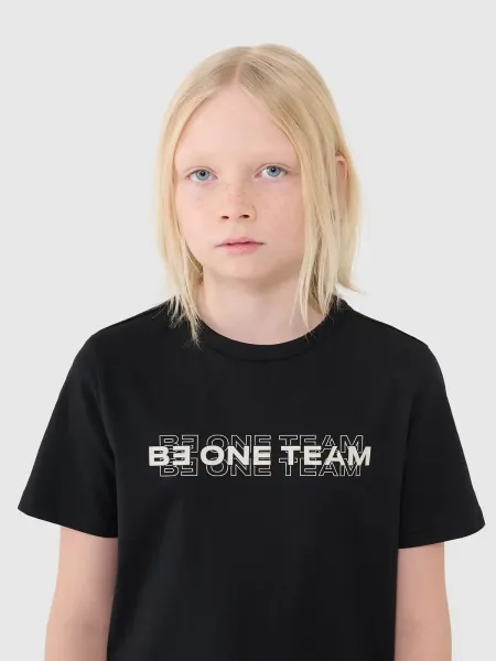 Chlapčenské tričko s krátkym rukávom 4F JUNIOR TSHIRT M2186-20S-DEEP BLACK